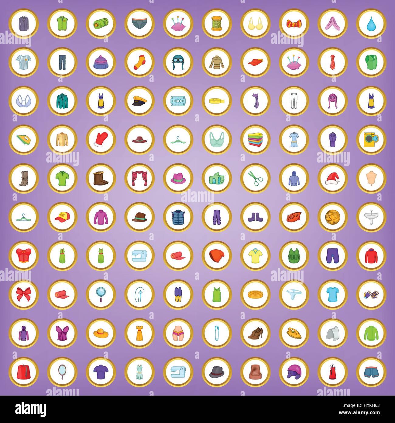 100 sewing icons set in cartoon style Stock Vector Image & Art - Alamy