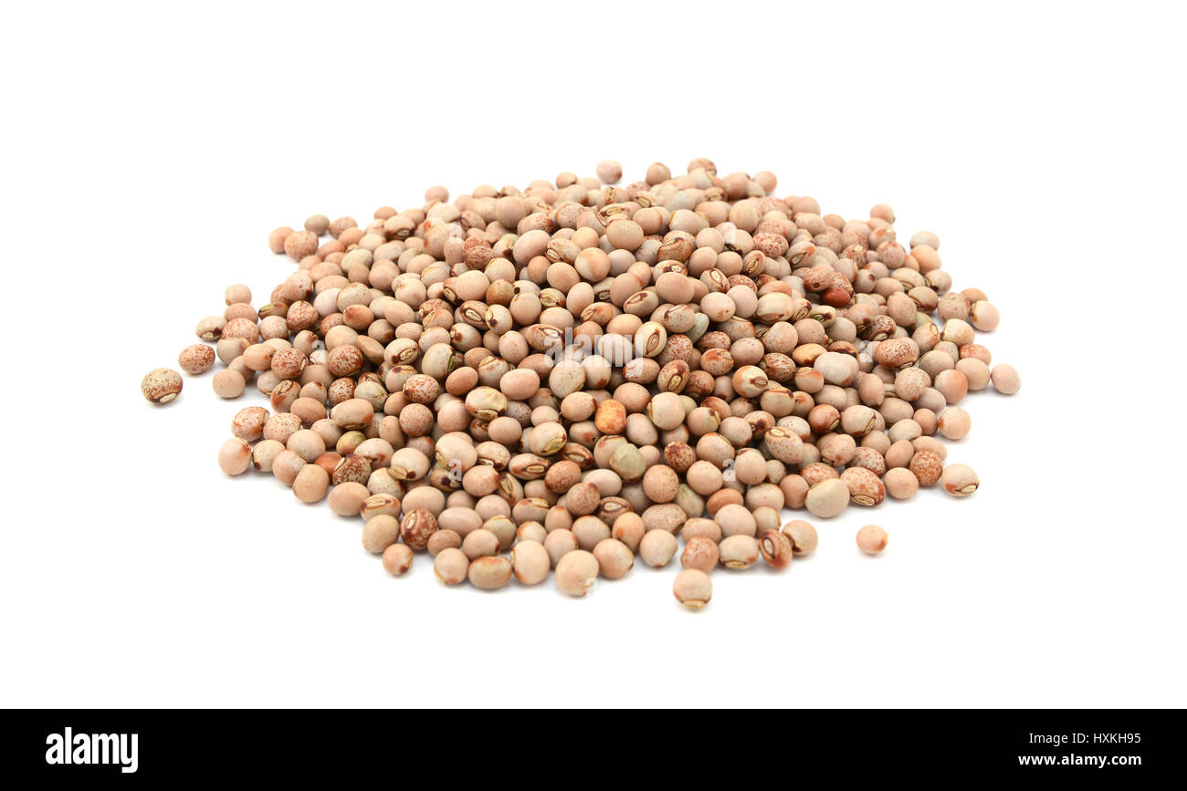 Dried pigeon peas, isolated on a white background Stock Photo