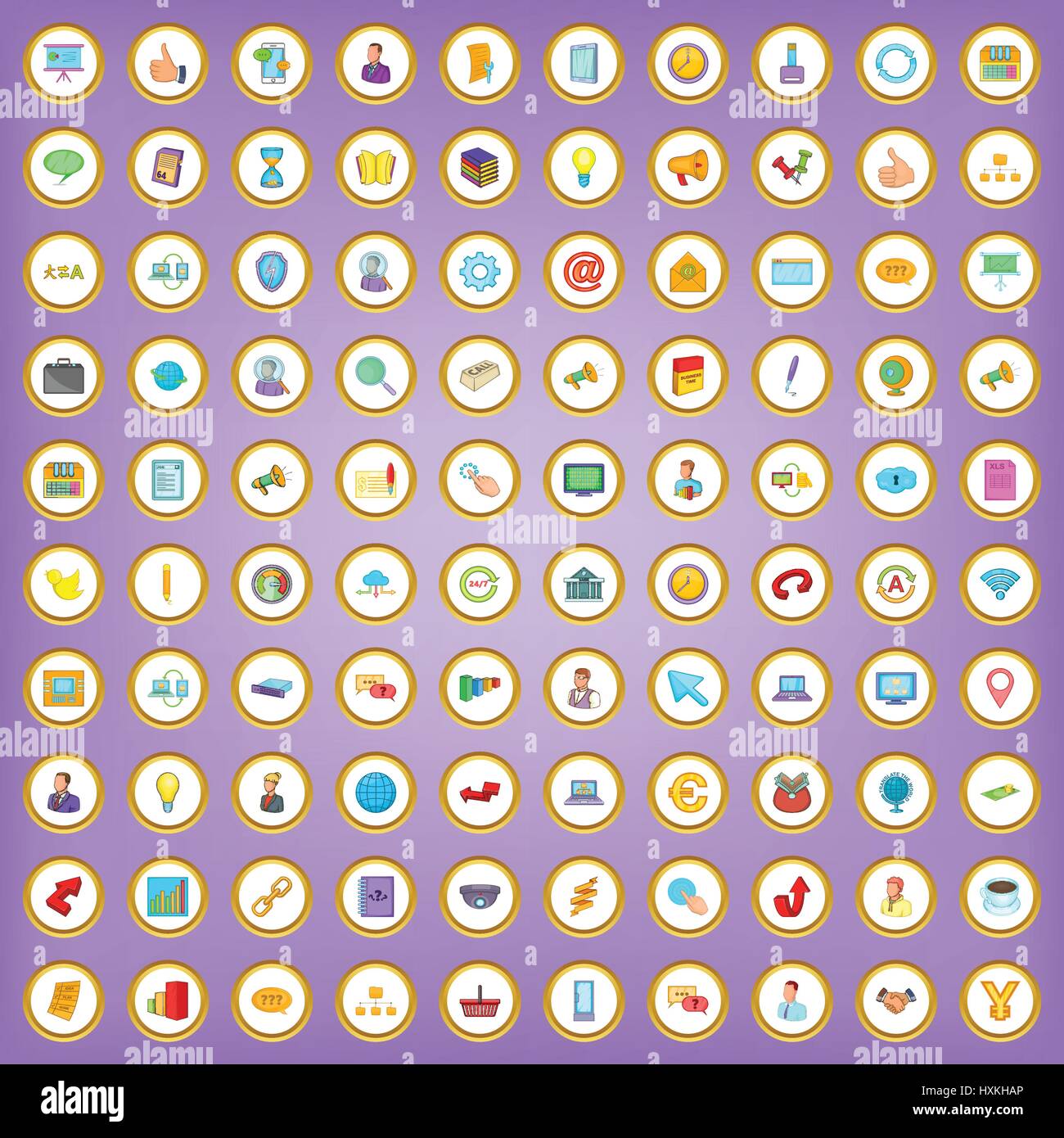 100 strategy icons set in cartoon style Stock Vector Image & Art - Alamy