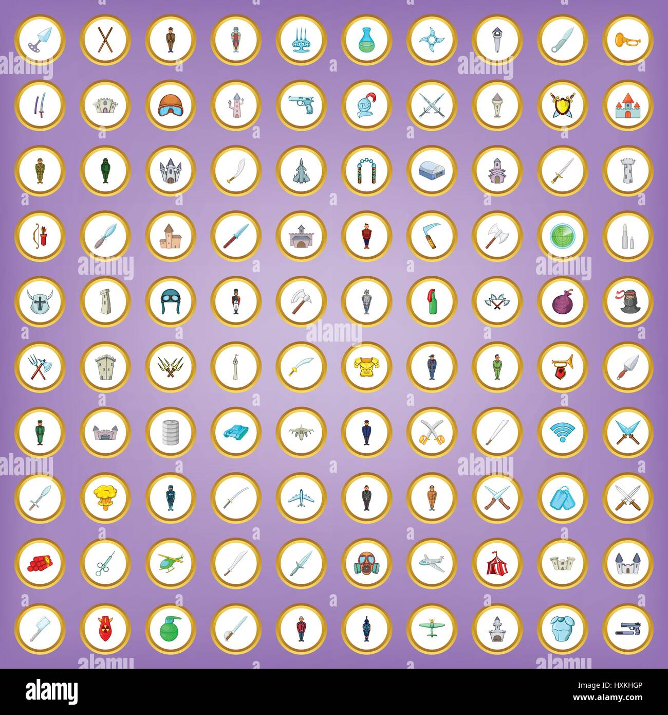 100 war icons set in cartoon style Stock Vector Image & Art - Alamy