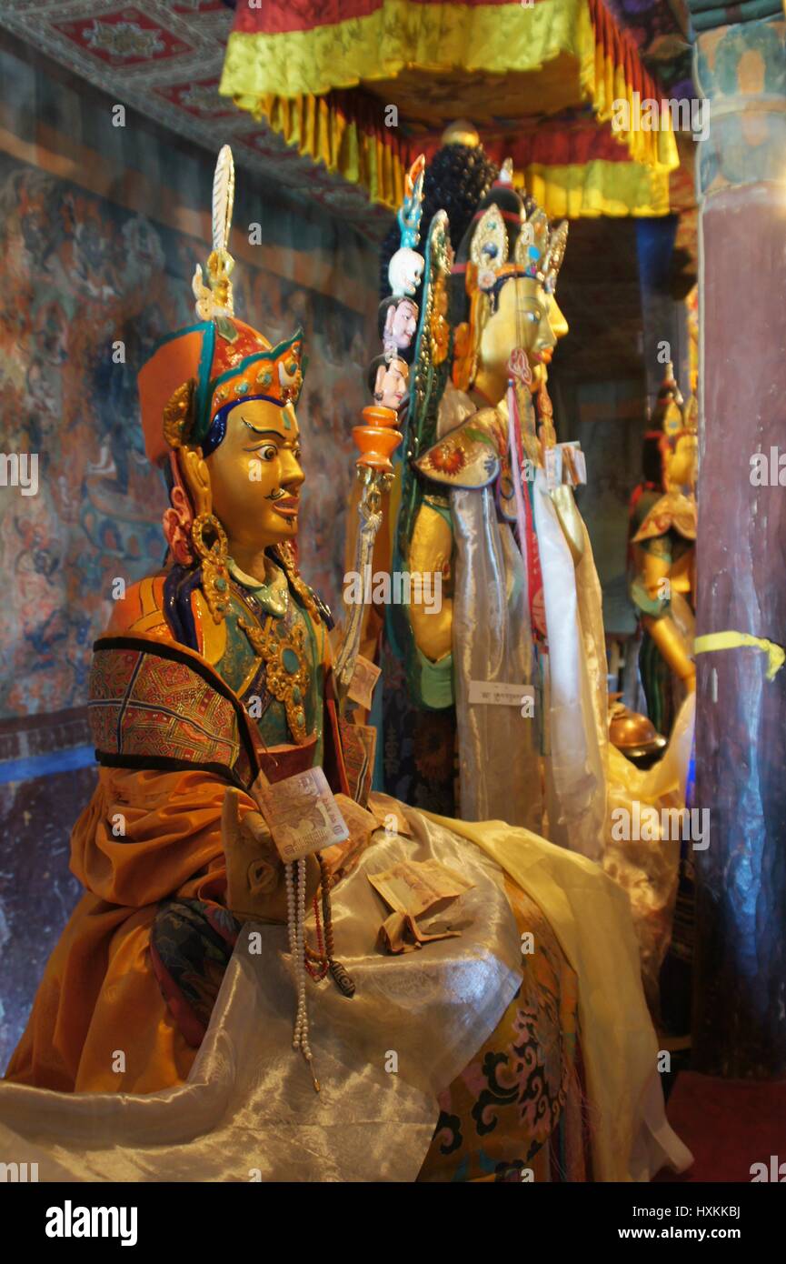 A photo of one of the Buddhas at Thiksey Monastery. Stock Photo