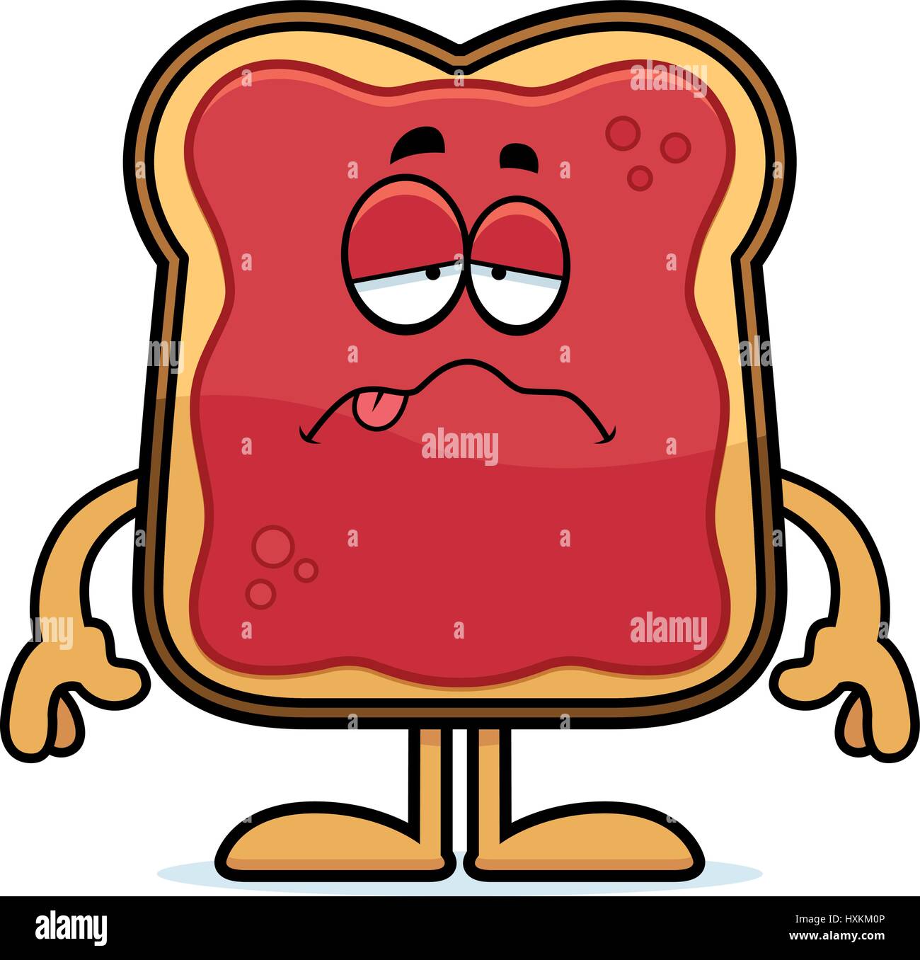 A cartoon illustration of a toast with jam looking sick Stock Vector Image & Art Alamy