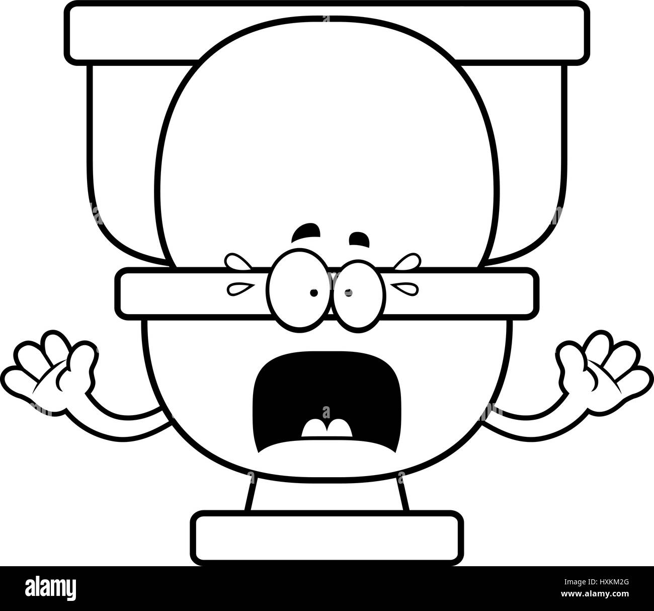 A cartoon illustration of a toilet looking scared Stock Vector Image ...