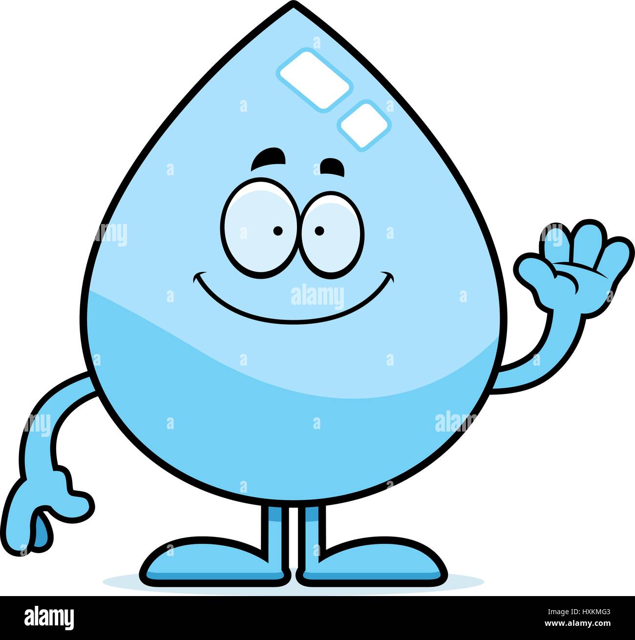 A cartoon illustration of a water drop waving Stock Vector Image & Art