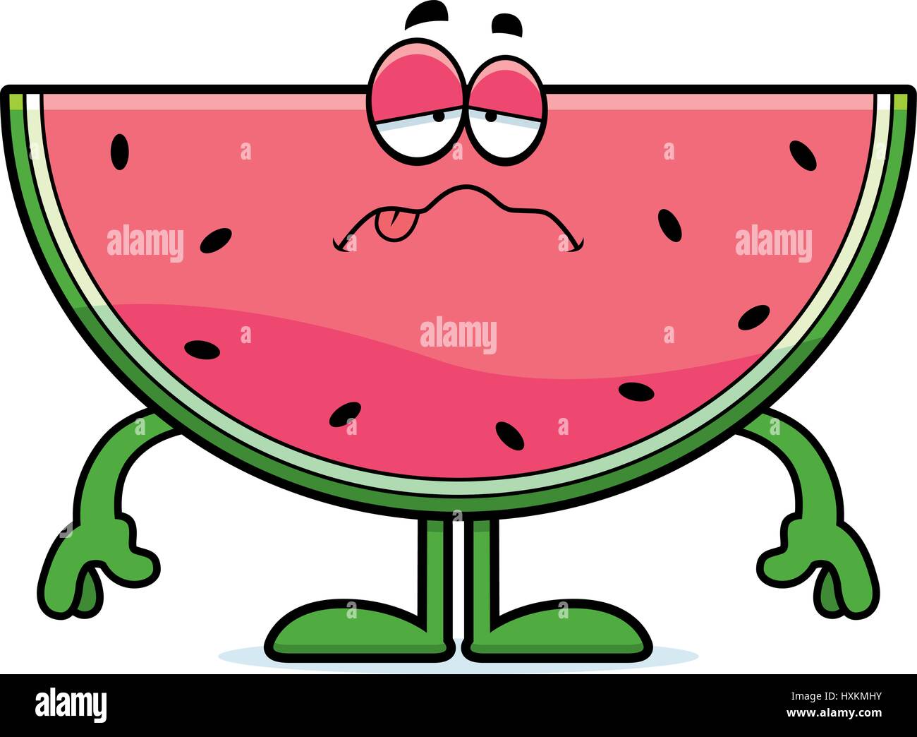 A cartoon illustration of a watermelon looking sick Stock Vector Image & Art Alamy