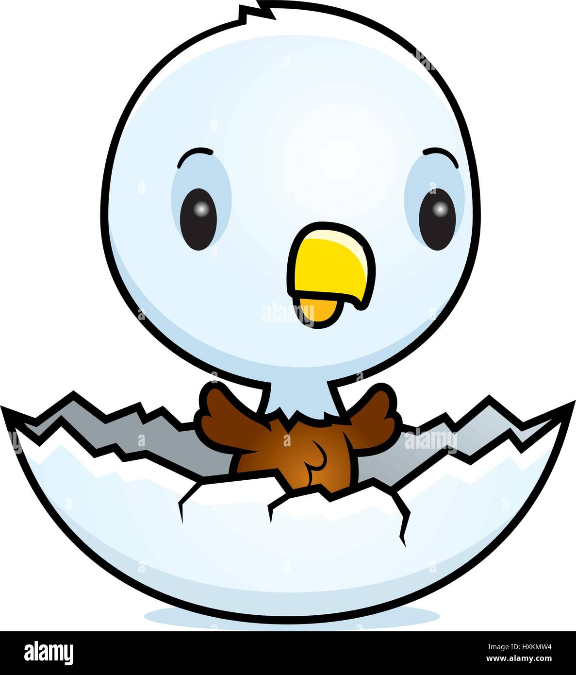Download A cartoon illustration of a baby eagle hatching from an ...