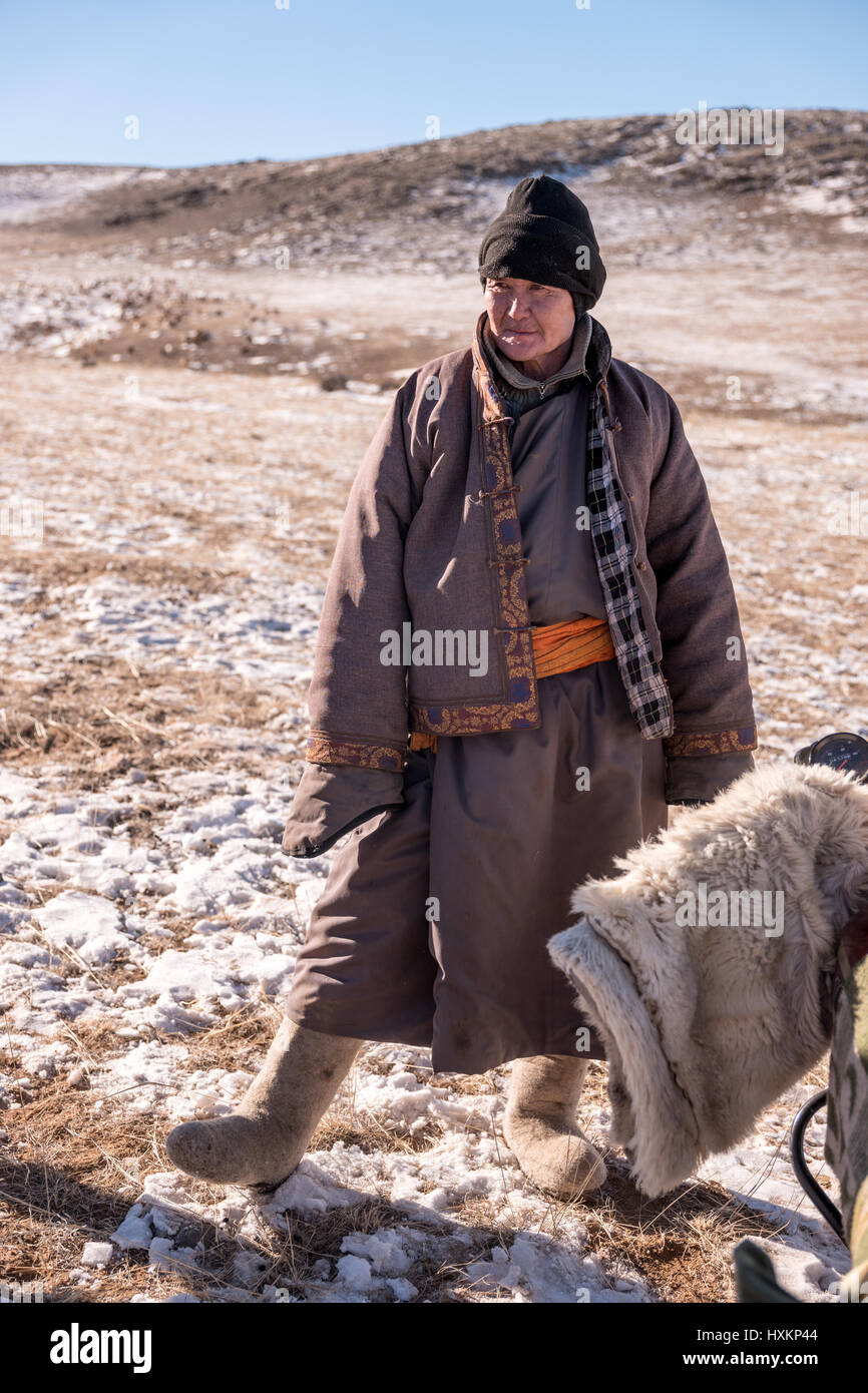 Mongolian sheep and goat herders in the Gobi Desert manage their flocks ...