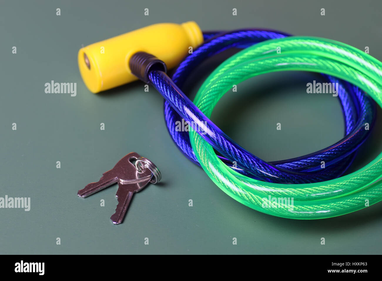 bicycle lock with key Stock Photo Alamy