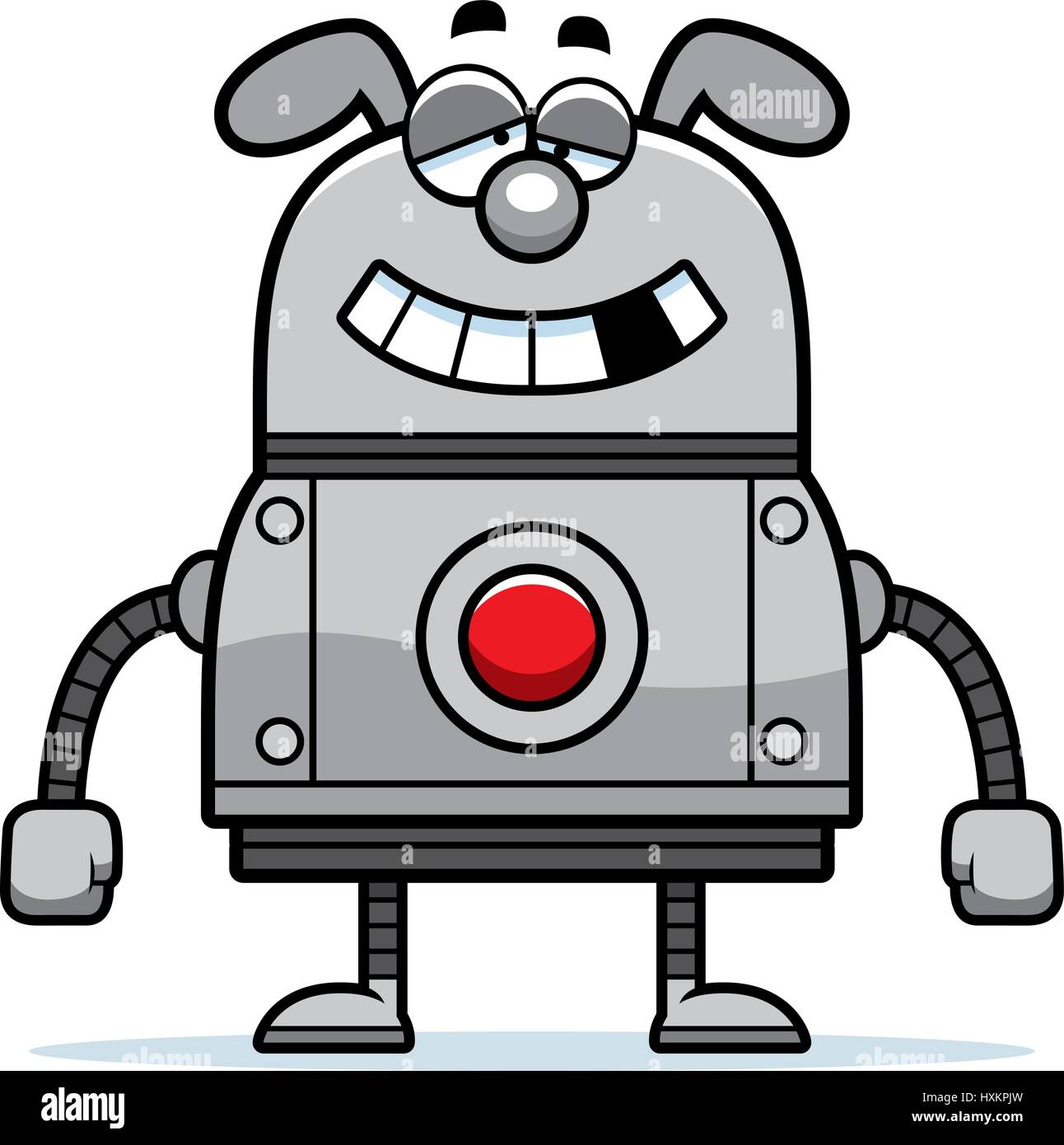 A cartoon illustration of a malfunctioning robot dog Stock Vector Image