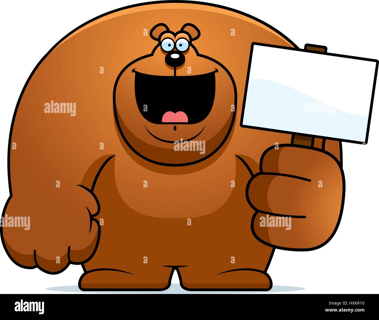 A cartoon illustration of a bear holding a sign Stock Vector Image ...