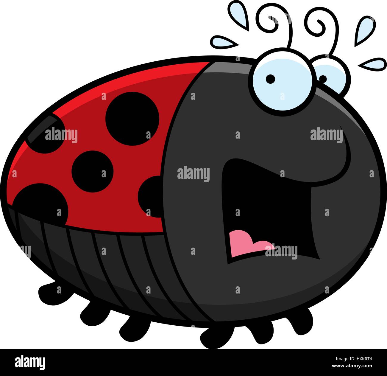 Ladybug Getting Scared A cartoon illustration of a ladybug looking scared Stock Vector Image ...