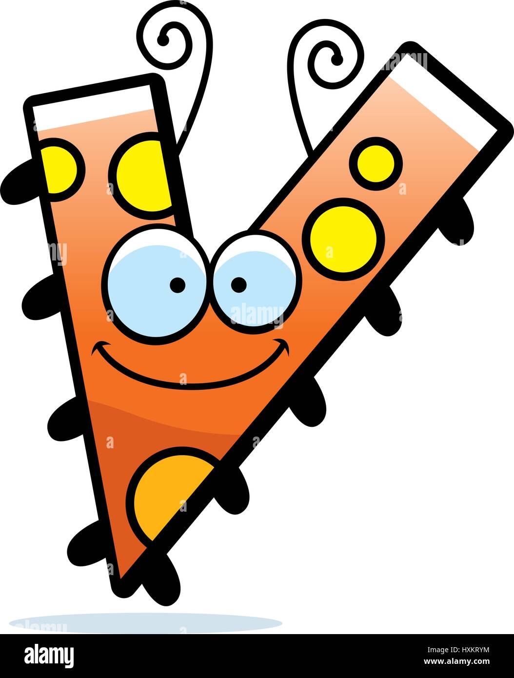A cartoon illustration of the letter V with an insect theme Stock