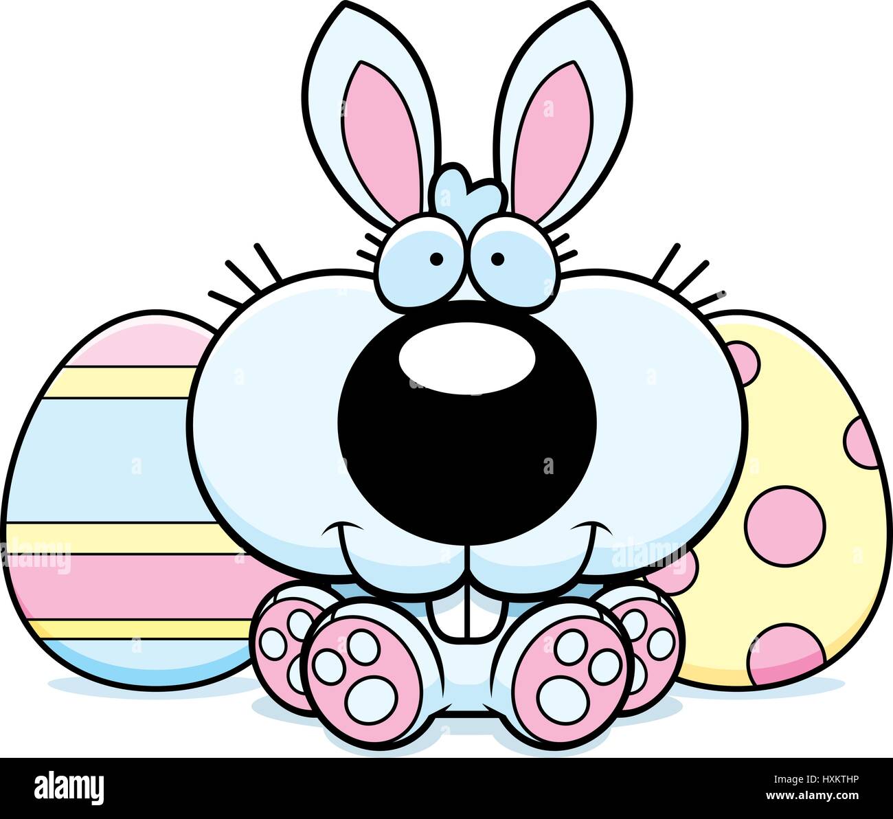 Cartoon illustration easter bunny sitting Stock Vector Images - Alamy