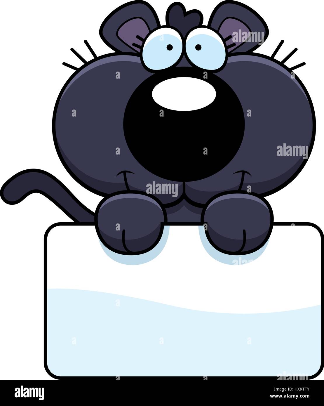 A Cartoon Illustration Of A Panther Cub With A White Sign Stock Vector 