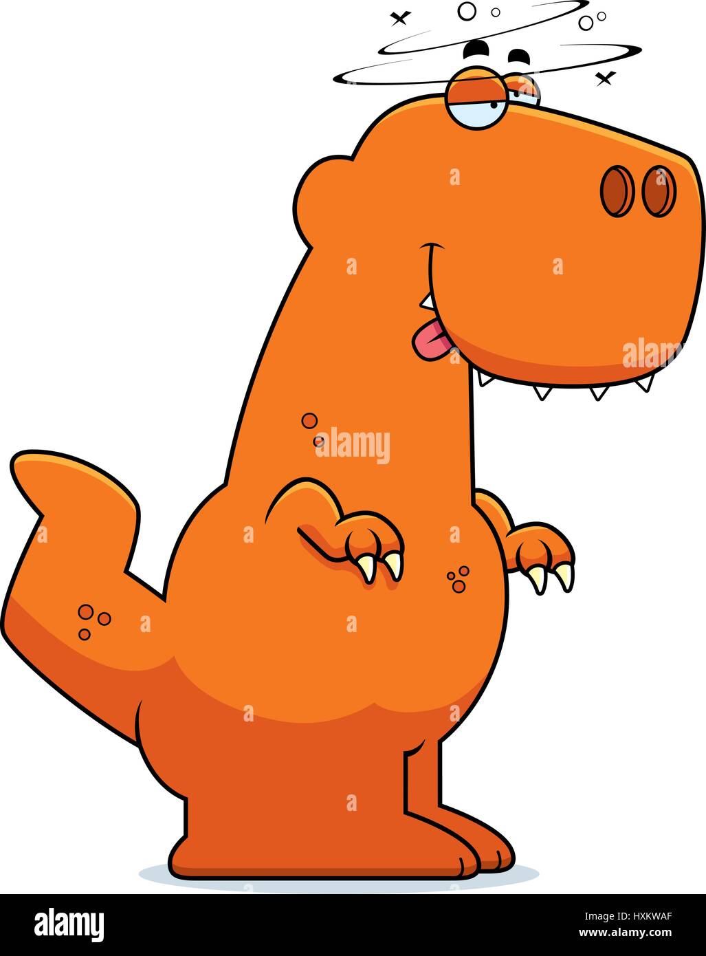 A cartoon illustration of a Tyrannosaurus Rex dinosaur looking drunk ...