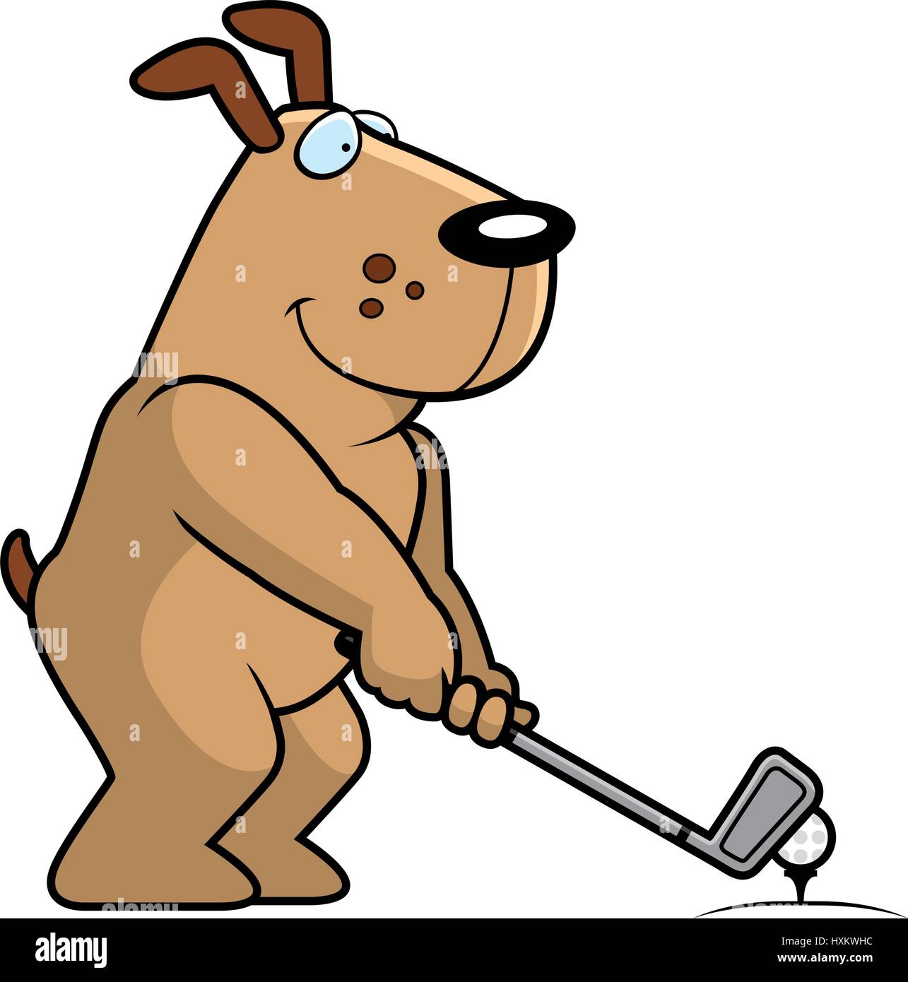 A cartoon illustration of a dog playing golf Stock Vector Image & Art -  Alamy
