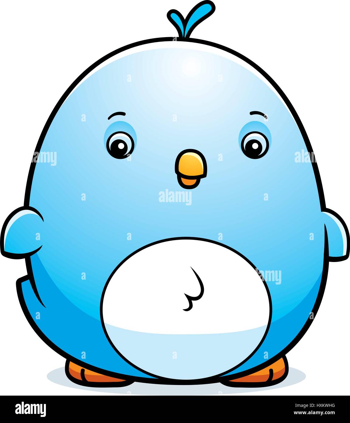 A Cartoon Illustration Of A Baby Bluebird Standing Stock Vector Image
