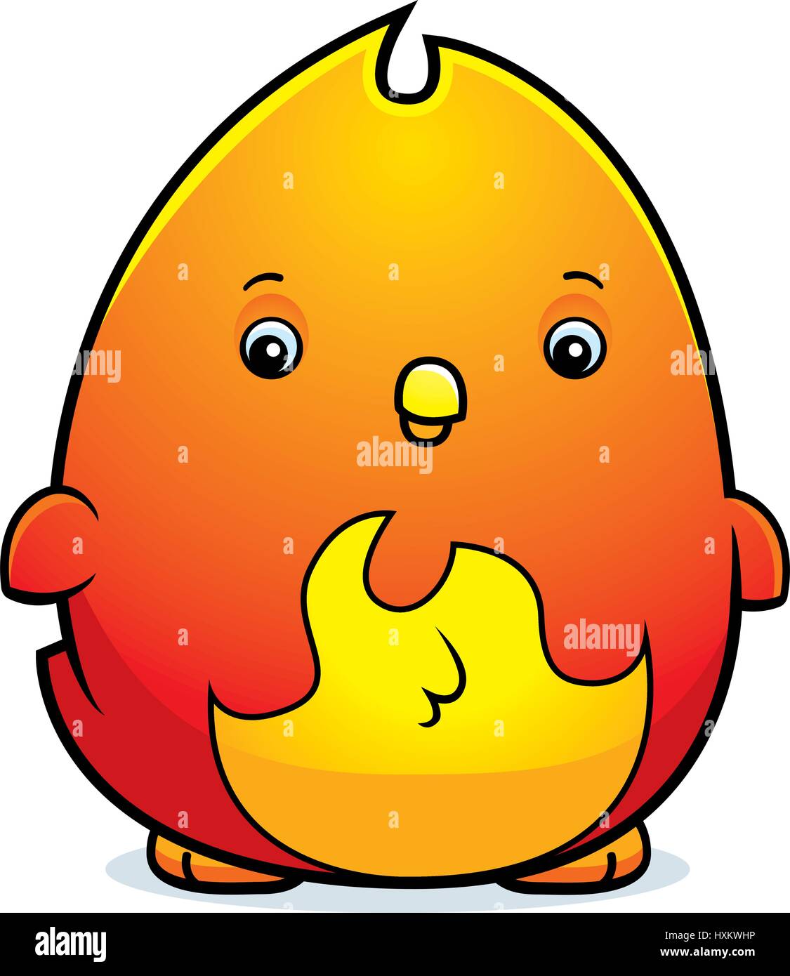 A cartoon illustration of a baby phoenix standing Stock Vector Image ...