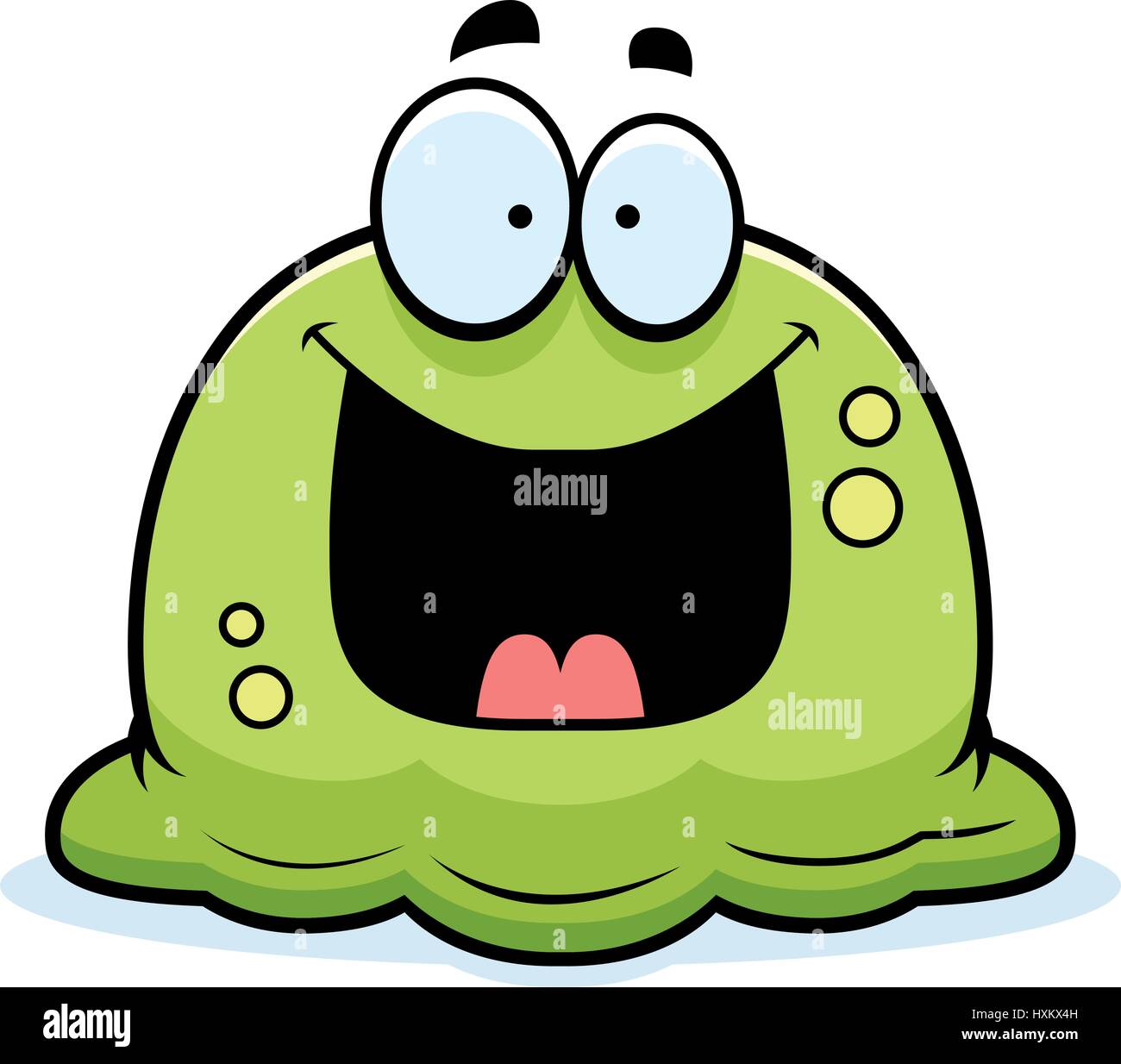A cartoon illustration of a booger looking happy Stock Vector Image