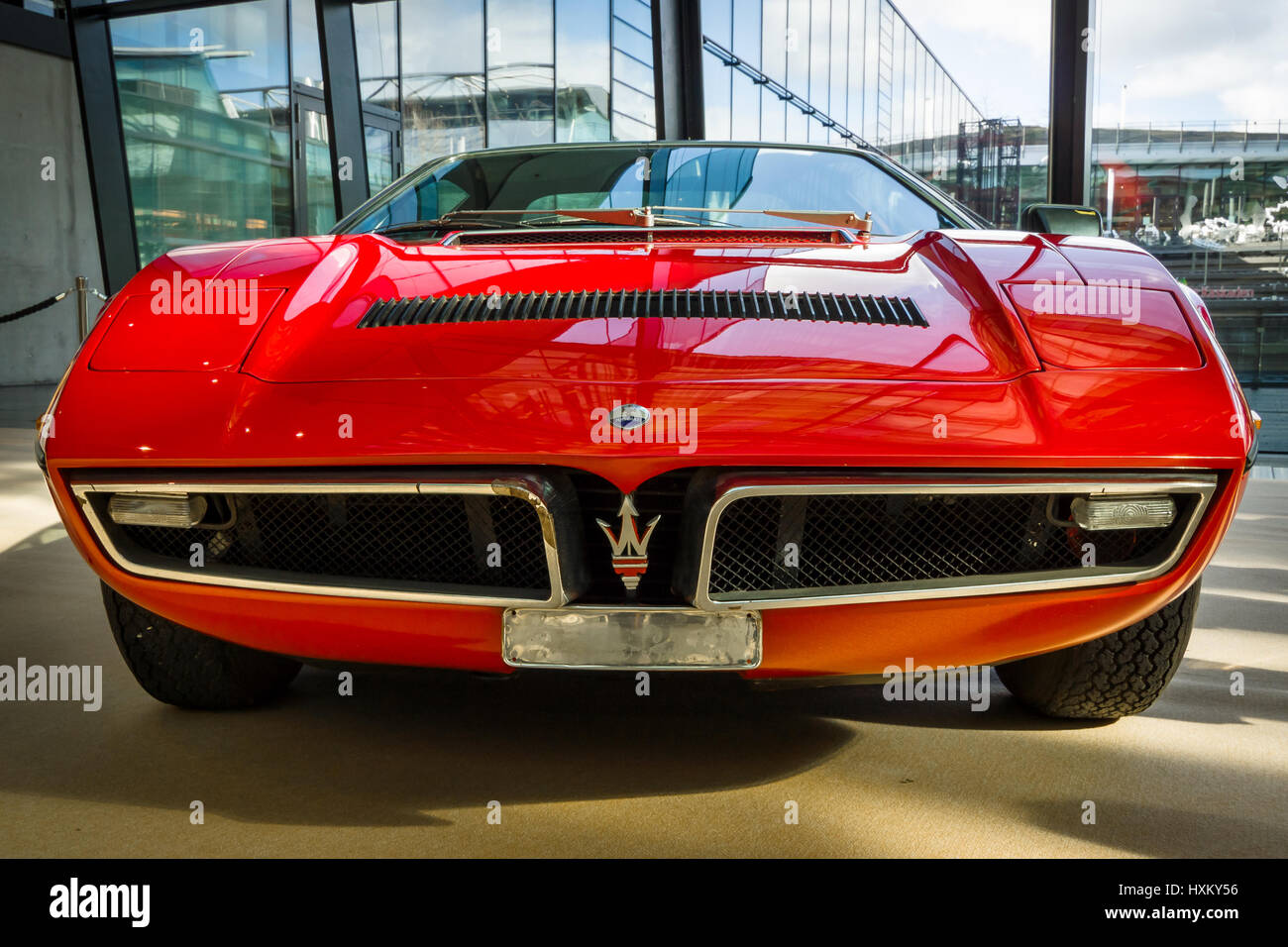 STUTTGART, GERMANY MARCH 02, 2017 Sports car Maserati Bora (Tipo 117), 1971. Europe's
