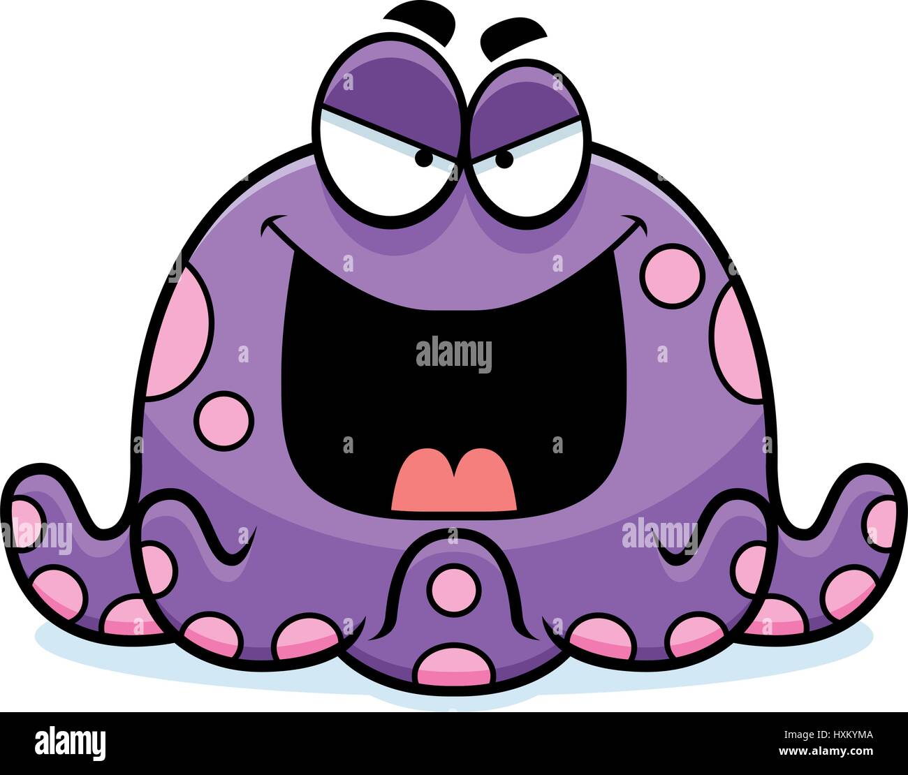 A cartoon illustration of an evil looking octopus Stock Vector Image & Art  - Alamy