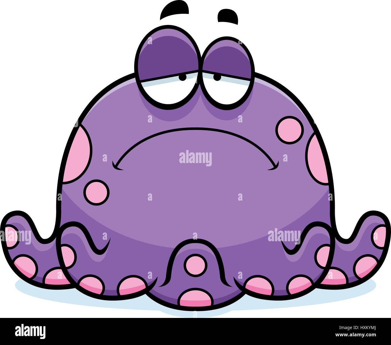 A cartoon illustration of a octopus looking sad Stock Vector Image ...