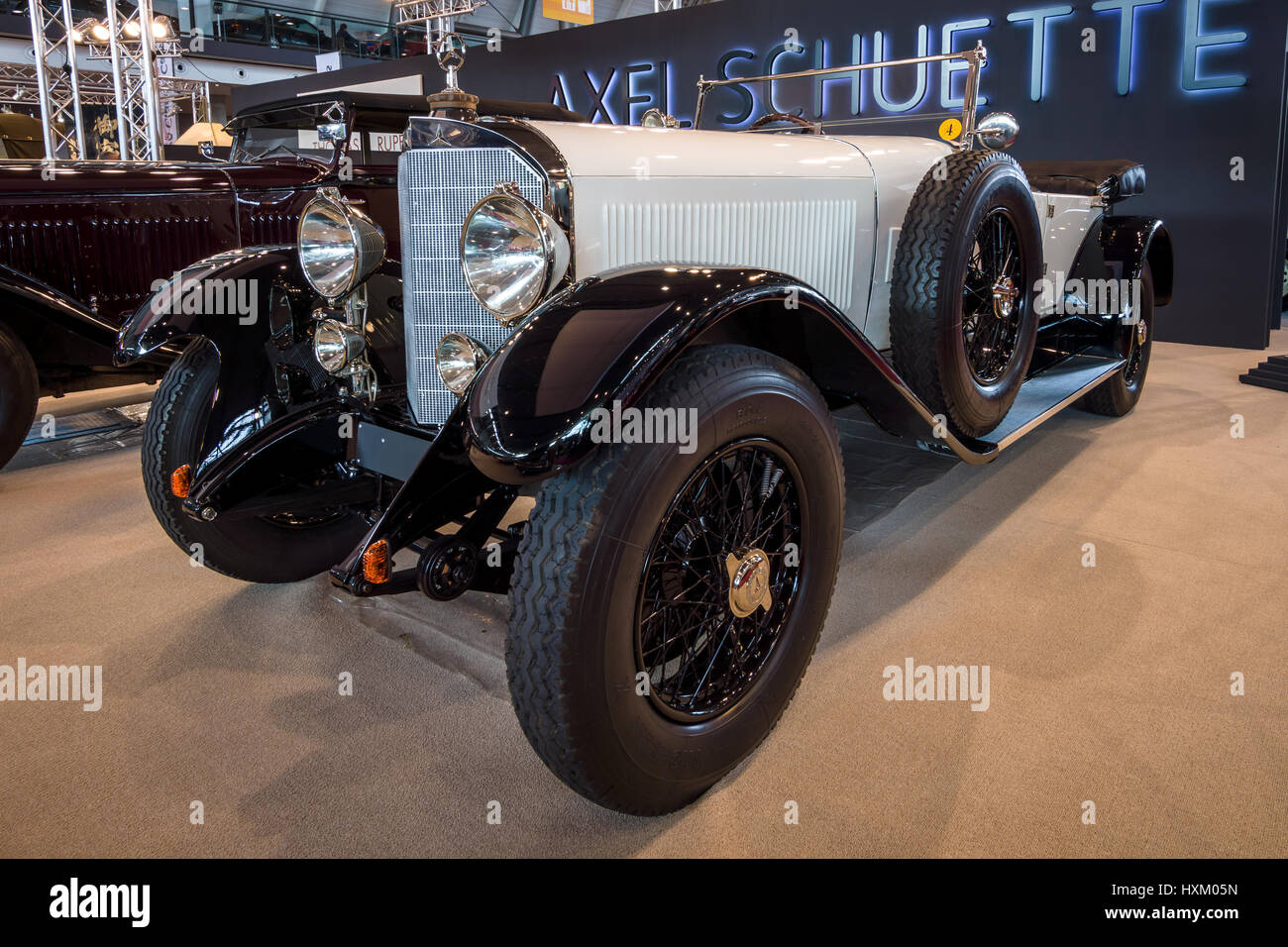 Full-size luxury car Mercedes-Benz Typ 630K Supercharged Short-Chassis, 1926. Europe's greatest classic car exhibition 'RETRO CLASSICS' Stock Photo