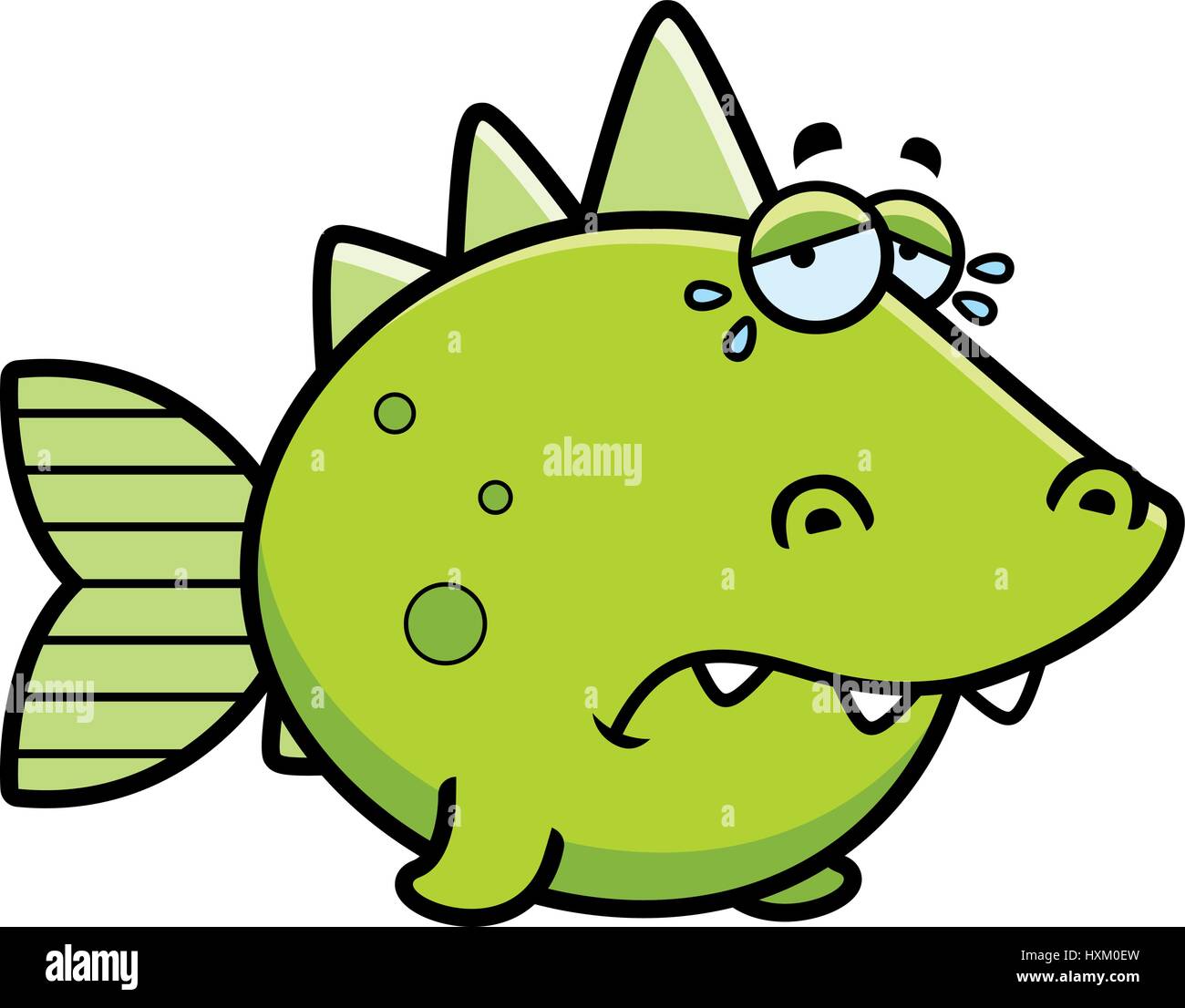 A cartoon illustration of a prehistoric fish sad and crying Stock Vector  Image & Art - Alamy