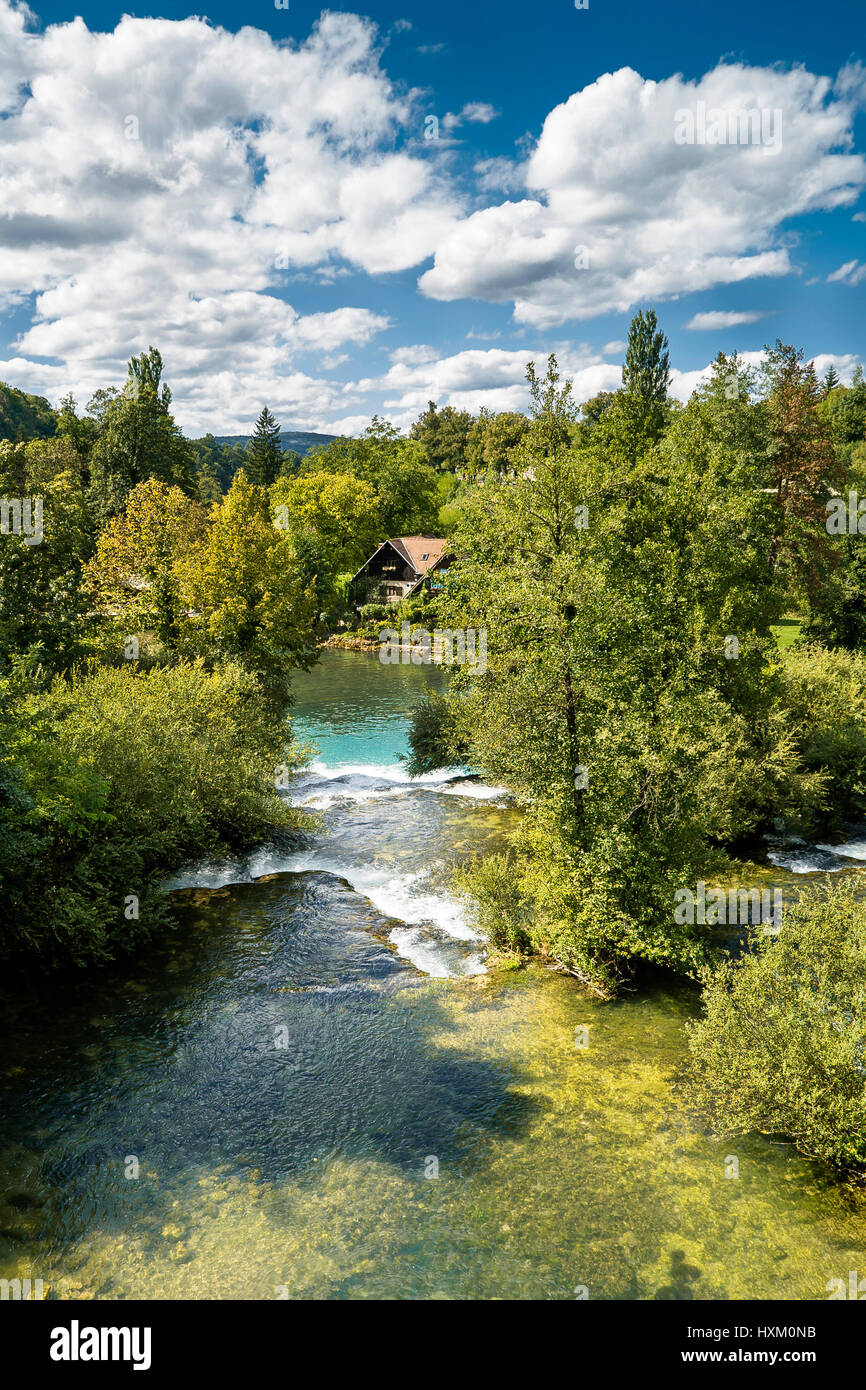 Europe Landscape with River Stock Photo - Alamy