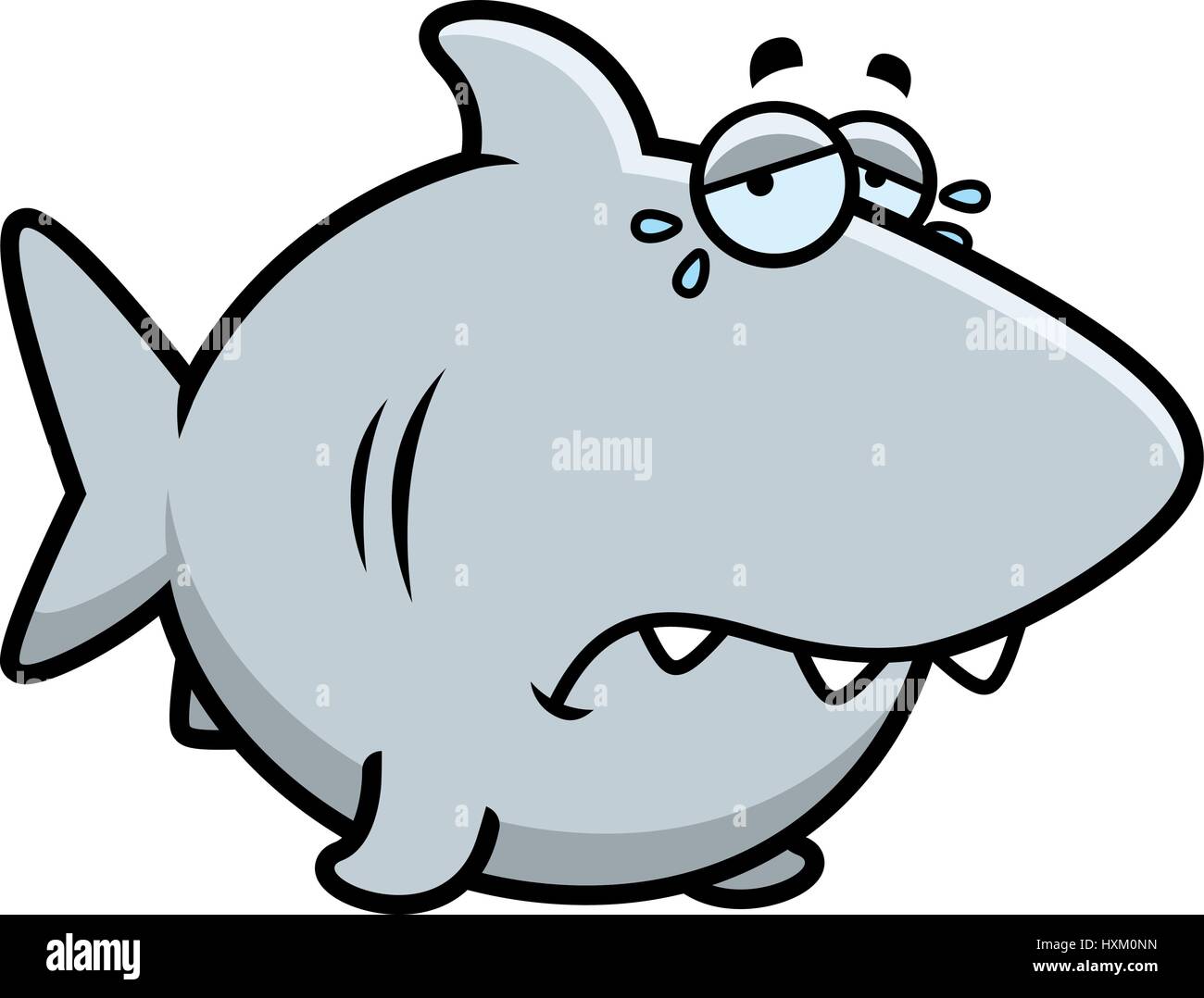 A cartoon illustration of a shark sad and crying Stock Vector Image & Art -  Alamy