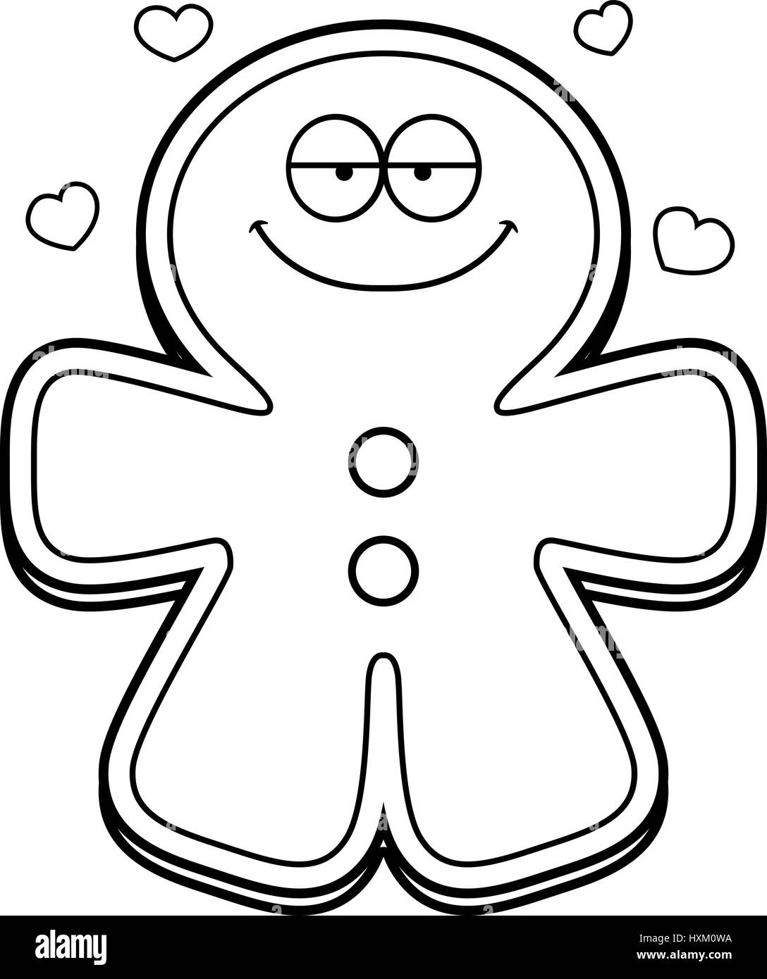 Gingerbread Man Clipart Black And White