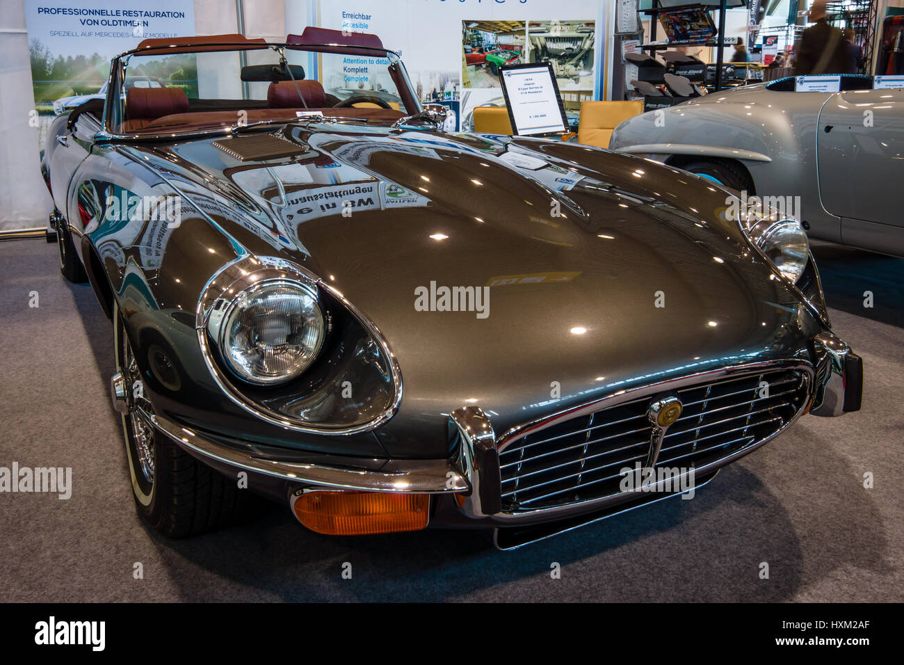 STUTTGART, GERMANY MARCH 02, 2017 Sports car Jaguar EType V12 Series III Roadster, 1974