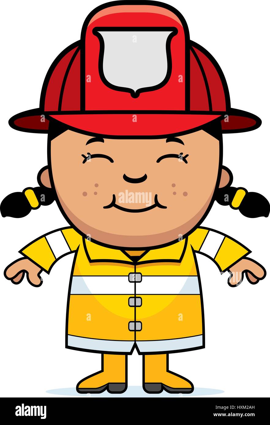 Girl Firefighter Clipart Vector