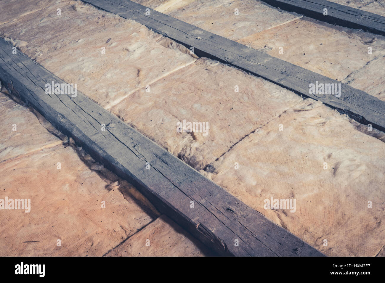 old garret, attic loft / roof construction Stock Photo