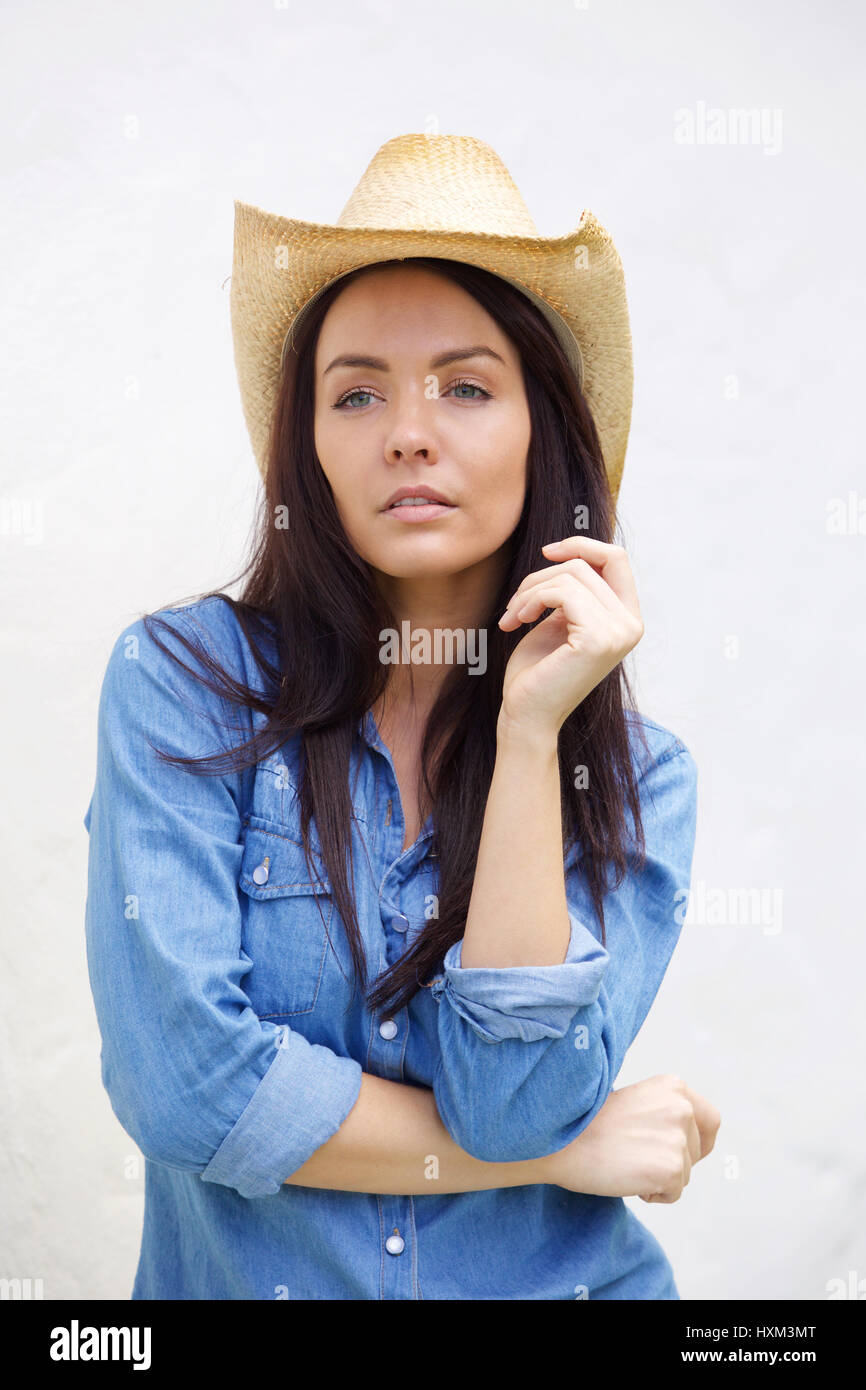 Woman in cowboy hat hi-res stock photography and images - Alamy