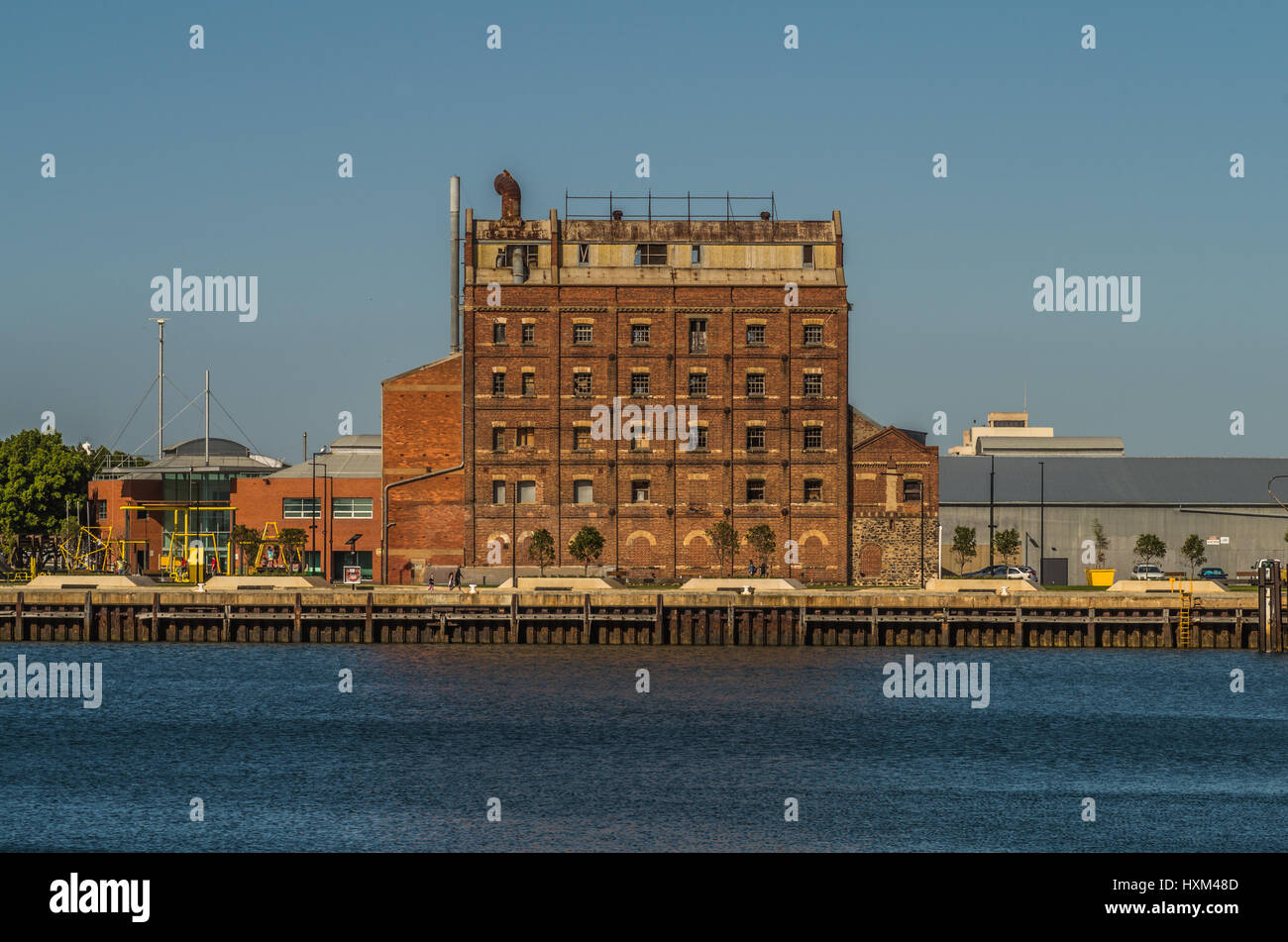 Port Adelaide is Adelaide's main Port and wharf area and is full of historic buildings and industrial services for the city Stock Photo