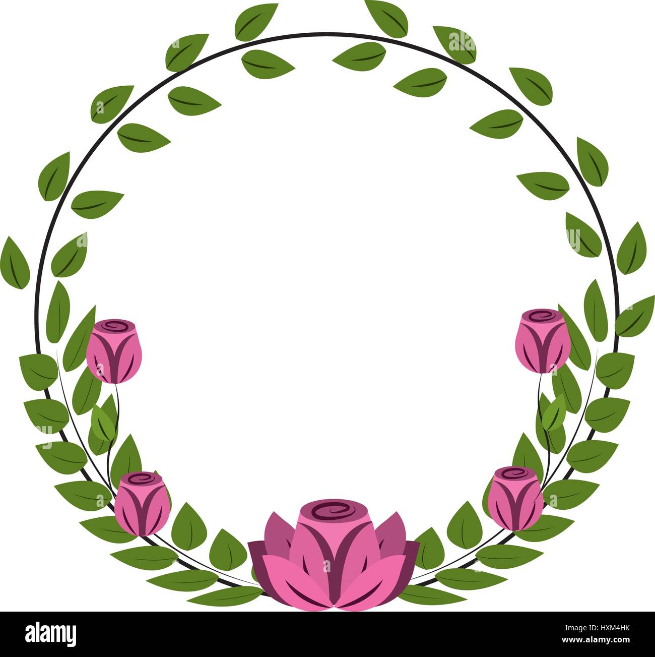 round flowers decoration design Stock Vector Image & Art - Alamy