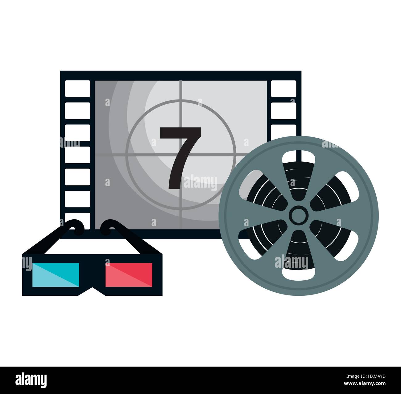 cinema entertainment flat icons Stock Vector Image & Art - Alamy