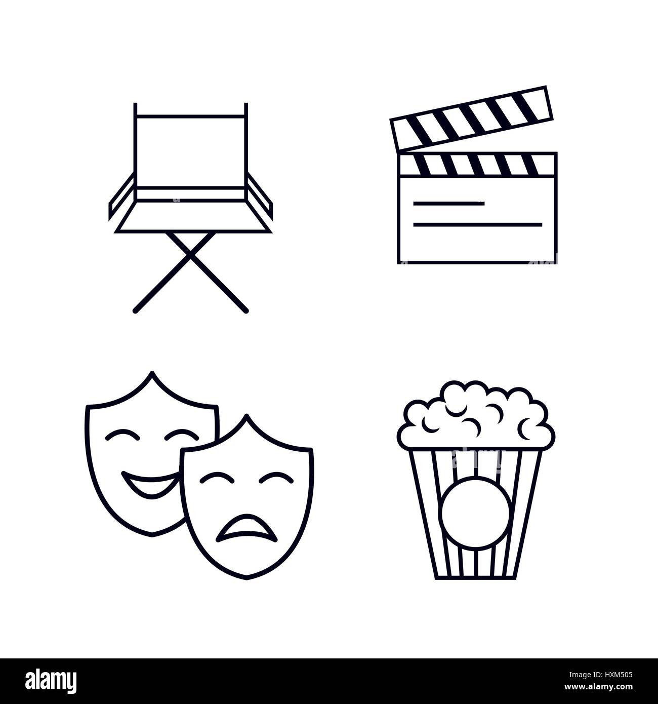 cinema entertainment flat icons Stock Vector Image & Art - Alamy