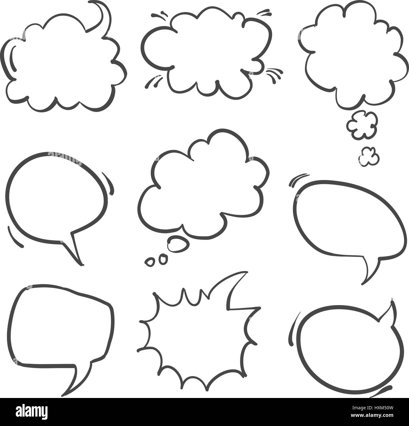 Set of speech bubble hand draw Stock Vector Image & Art Alamy