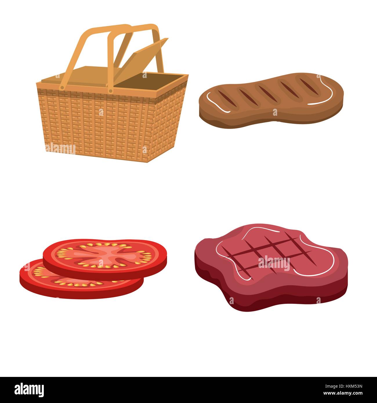 delicious picnic set icons Stock Vector Image & Art - Alamy