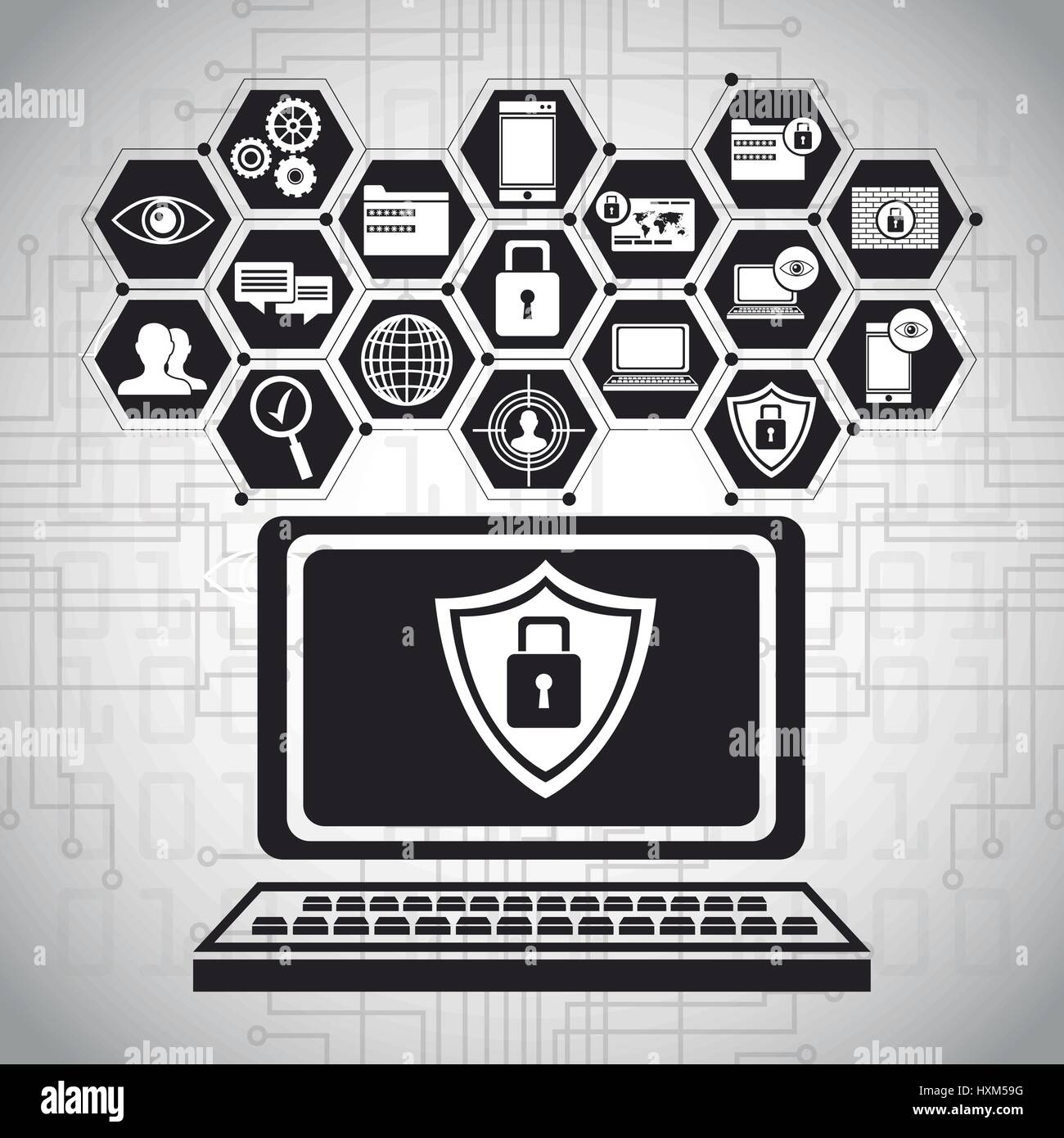 laptop technology security data Stock Vector Image & Art - Alamy