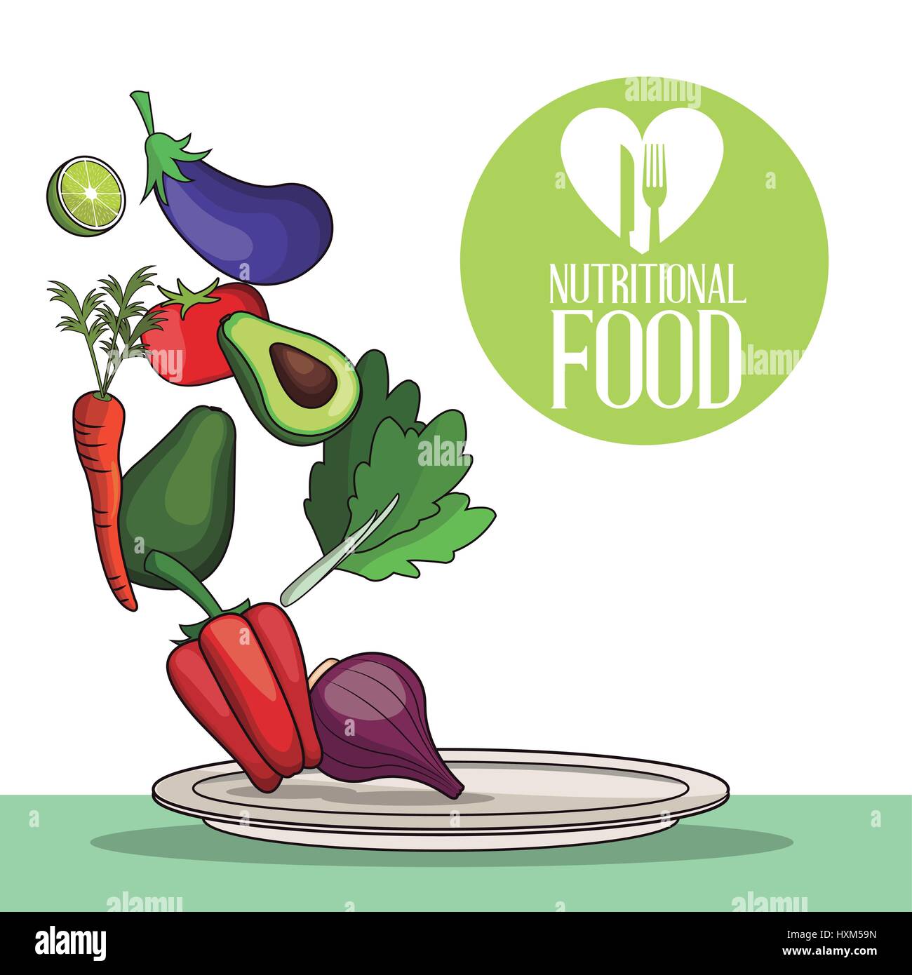 nutritional food delicious vegetable image Stock Vector