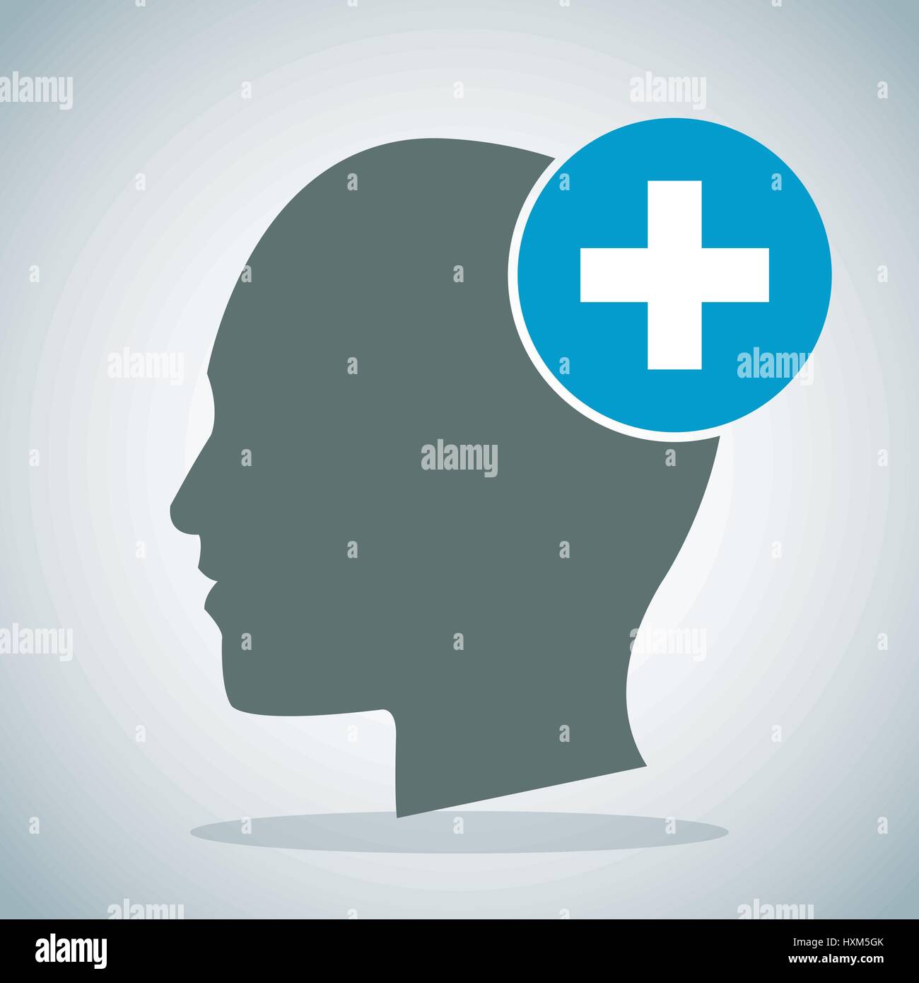 human head brain medical cross concept Stock Vector