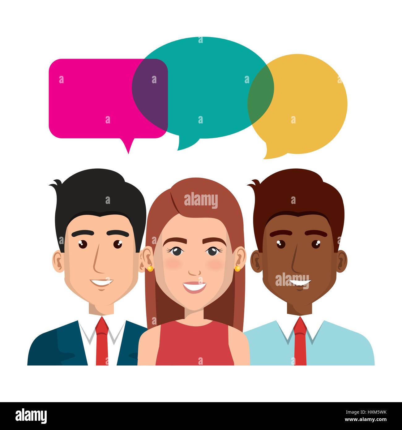 young people with speech bubbles avatars group Stock Vector Image & Art ...