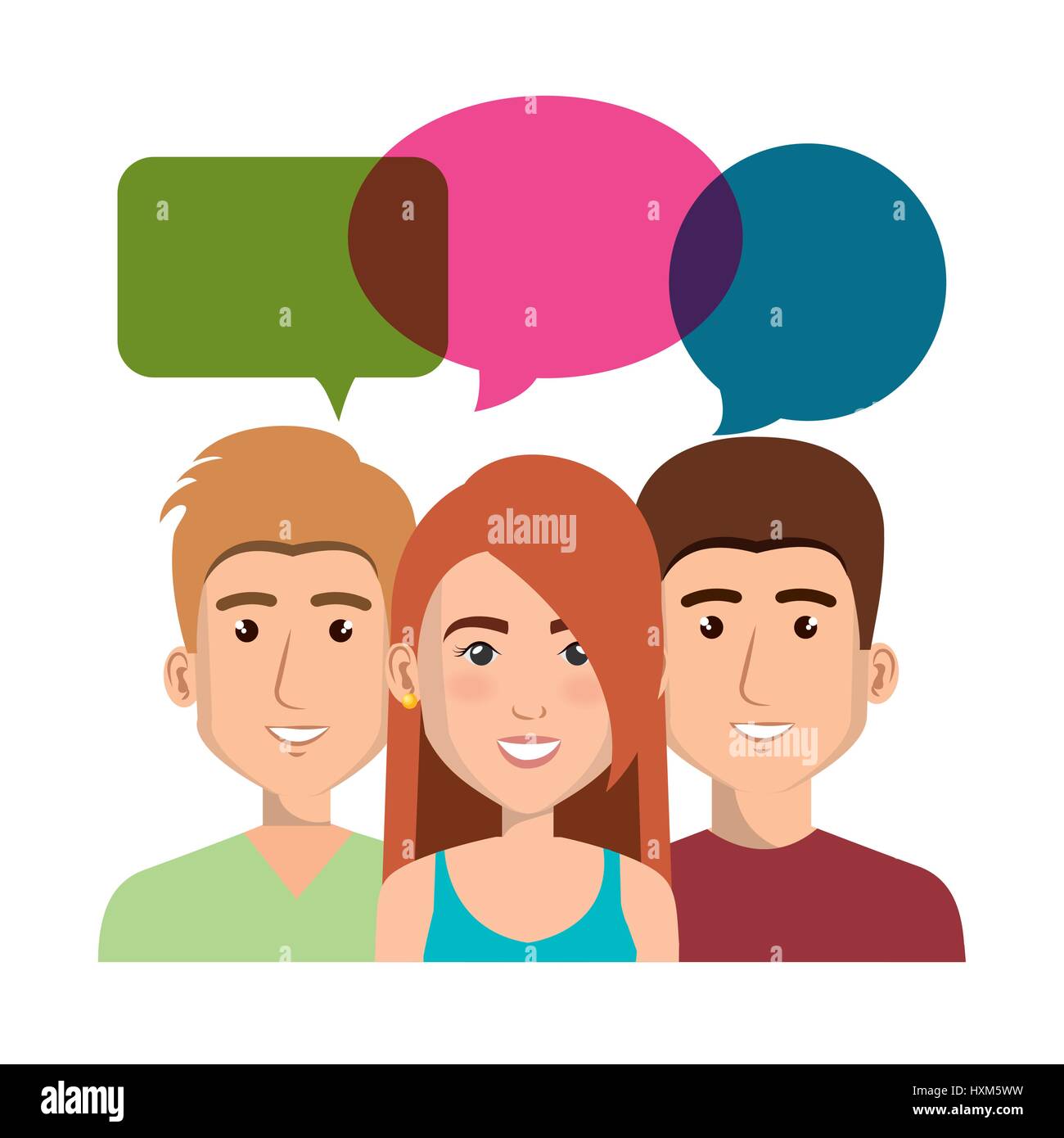 young people with speech bubbles avatars group Stock Vector Image & Art ...
