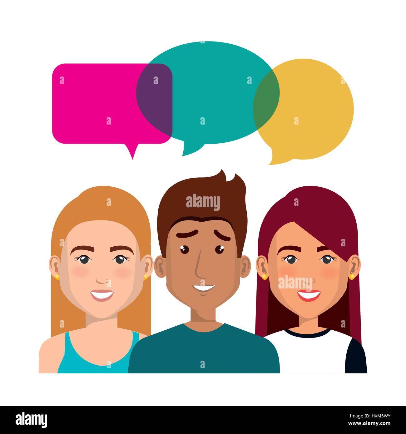 young people with speech bubbles avatars group Stock Vector Image & Art ...