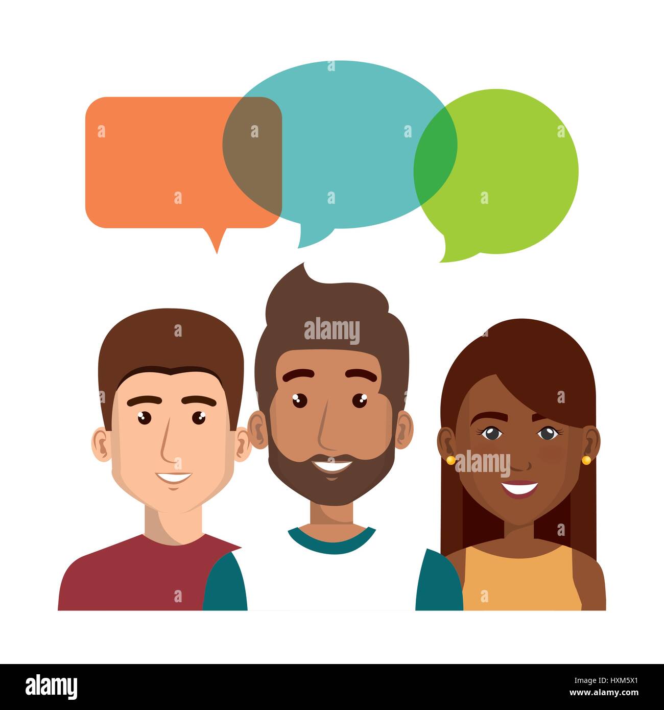 young people with speech bubbles avatars group Stock Vector Image & Art ...