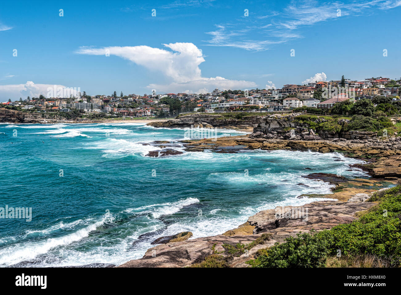 Landscape of the Bondi beach to Coogee beach coastal walk in Sydney, Australia Stock Photo