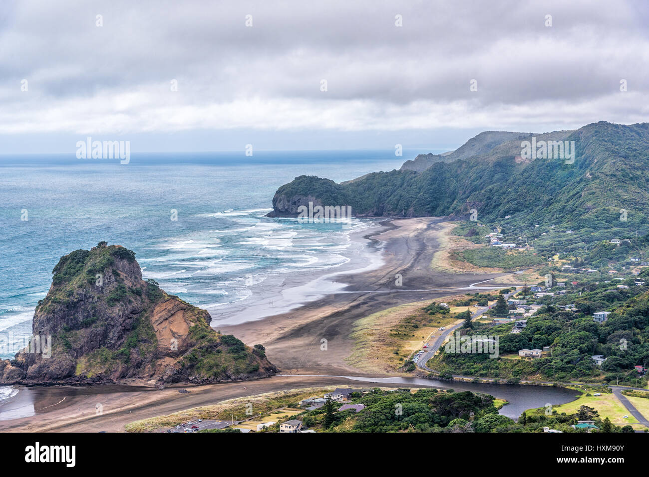 Piha Beach At West Coast In Auckland New Zealand Stock Photo